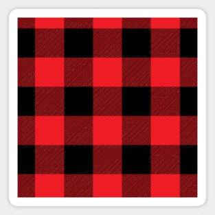 Black and Red Buffalo Plaid Large Check Checkered Pattern Magnet